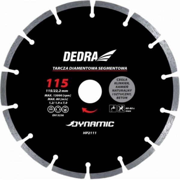 Dedra segmentový disk dynamický 250 mm 25,4 mm (HP2117E)