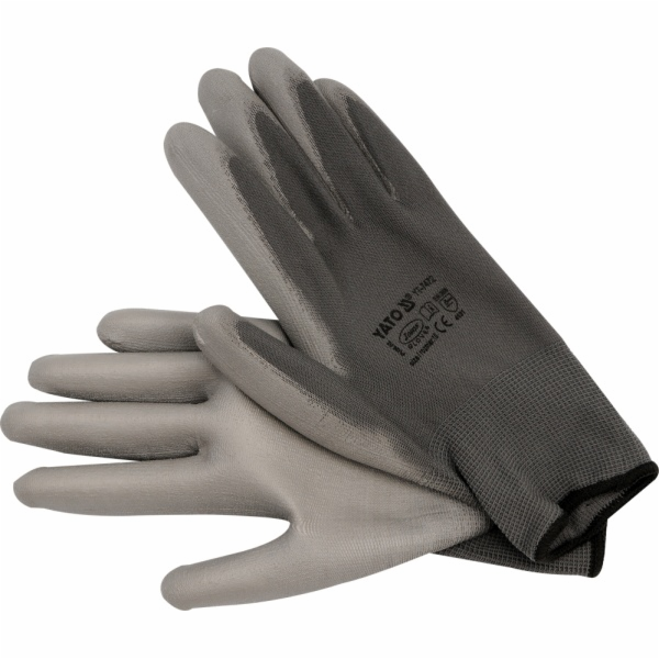 Yato Nylonové pracovní rukavice šedé 10" (YT-7472)