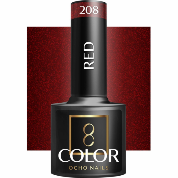 Activeshop OCHO NAILS Hybridní lak na nehty červený 208 -5 g