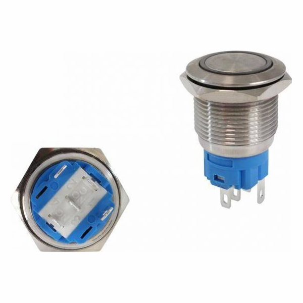 MTuning_F Switch 304SS 19mm ON-OFF Modrý