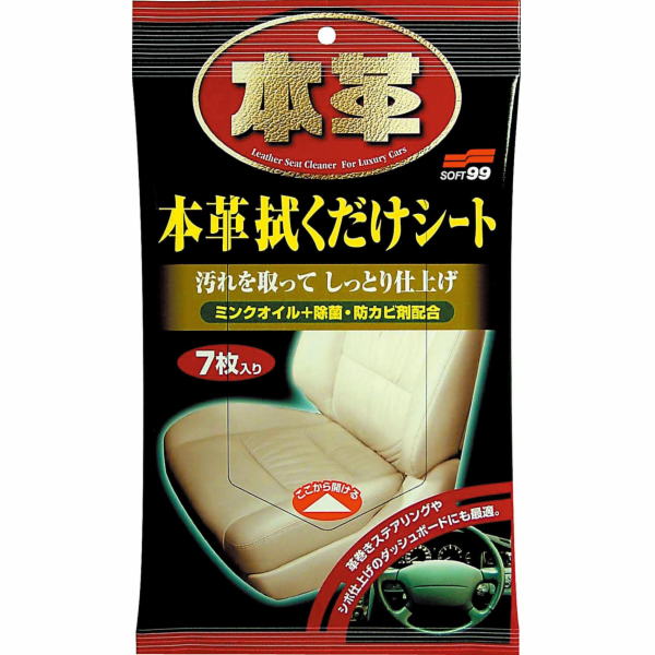 Soft99 Leather Seat Cleaning Wipes, ubrousky na čištění k...
