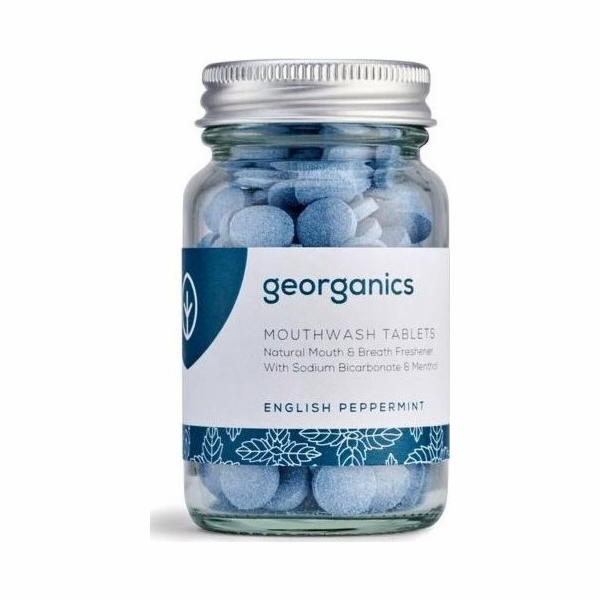 Georganics Natural Peppermint ústní voda tablety, 180 tablet