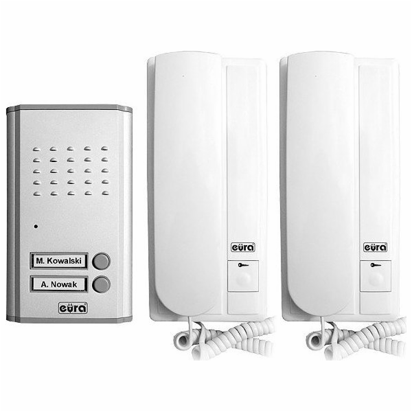Eura EURA ADP-47A3 DOPPIO interkom - stříbrný, dvě rodiny...