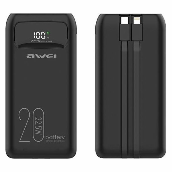 Powerbanka Awei AWEI PowerBank P169K 20000mAh 22,5W černý...