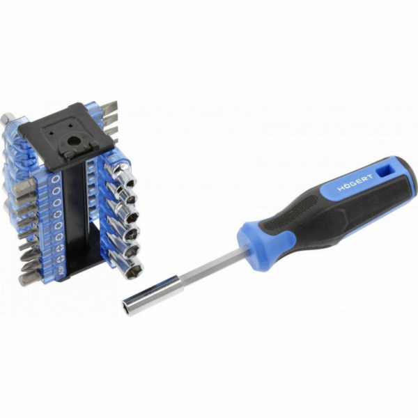 Högert Technik Sada ŠROUBOVÁK HOEGERT S HORICEMI. 34 ks.