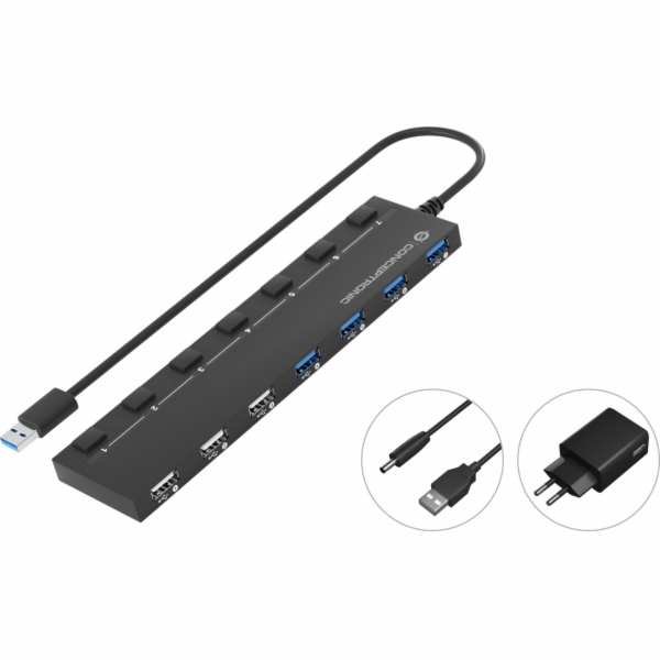 Concepttronic USB HUB CONCEPTRONIC USB-Hub 7-Port 3.0 ->4...