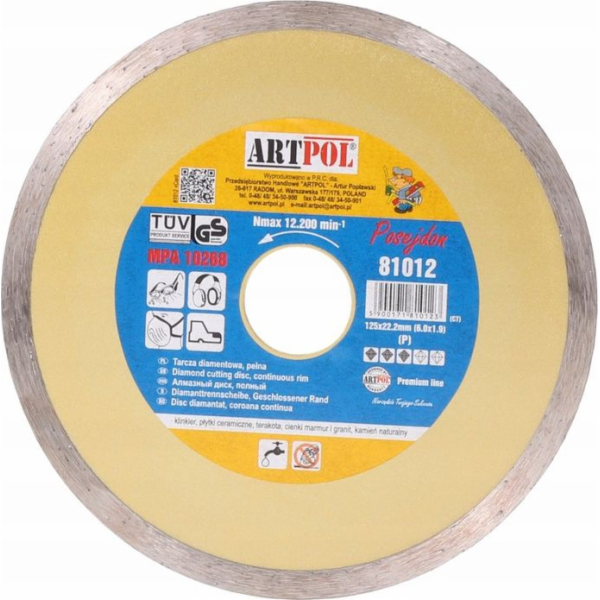 Art-Pol diamantový kotouč 125x22,2mm plný /are (81012)