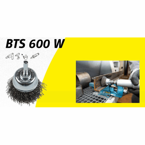 Klingspor K. KARTÁČ HRNEK 50mm DRŽENKA BTS600W VLNITÝ DRÁT