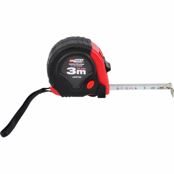 AWTools ČERVENO ČERNÁ ROLOVACÍ PÁSKA 10m x 25mm AW27137