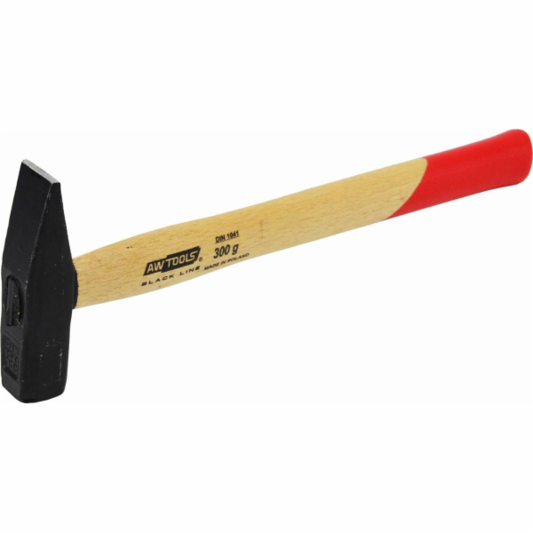 AWTools ZÁMEČNICKÉ KLADIVO 0,3 kg DŘEVĚNÁ RUKOJEŤ BLACK L...