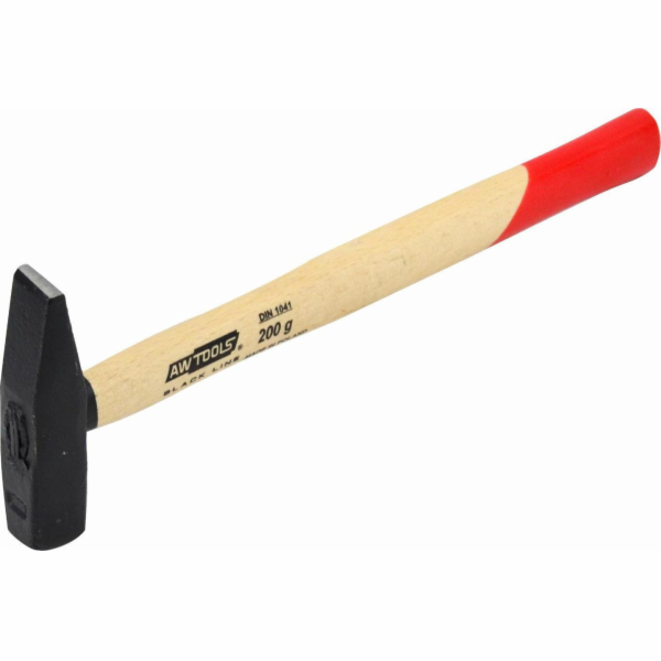 AWTools ZÁMEČNICKÉ KLADIVO 0,2 kg DŘEVĚNÁ RUKOJEŤ BLACK L...