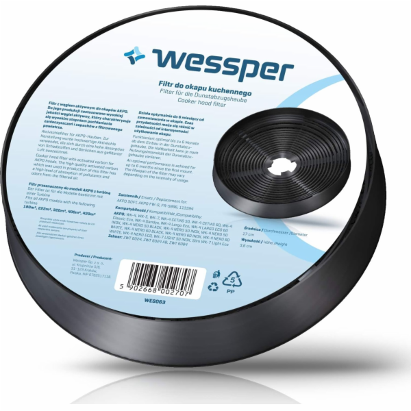 Uhlíkový filtr Wessper pro digestoř AKPO Soft WK-4 WK-7 W...