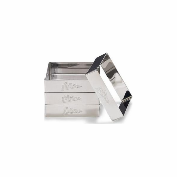 Patisse sada flanelových kroužků 8 cm, nerez, stříbro