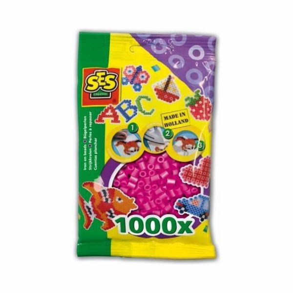 SES Zažehlovací korálky - tmavě růžové (216322)