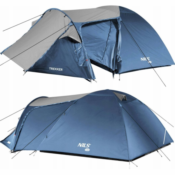 Turistický stan Nils Extreme NC6012 MODROŠEDÝ TREKKER NIL...