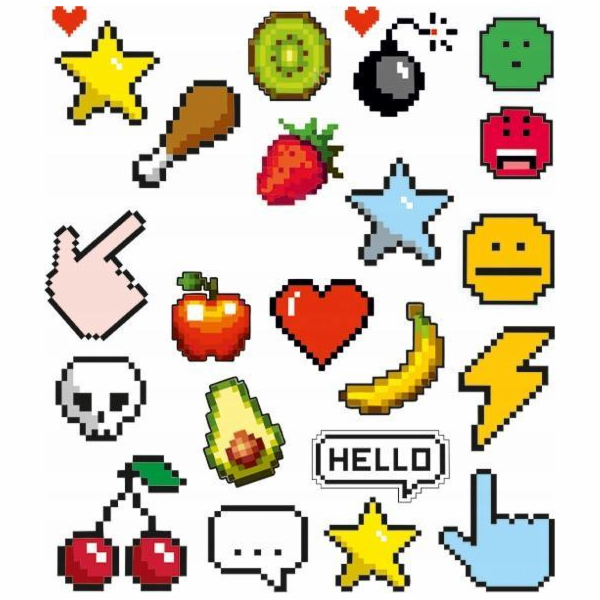 Spots Nažehlovací štítky na oblečení 15 x 20 cm Pixel