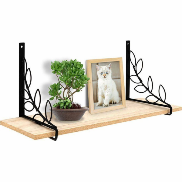 Home Styling Collection Závěsná kovová nástěnná police, č...