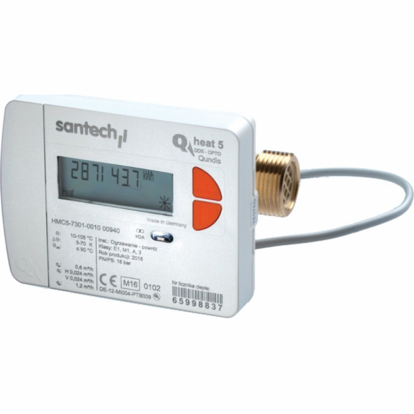 Santech Měřič tepla QHeat5 qp 1,5 m3/h DN15 - napájecí zd...