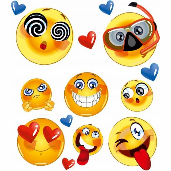 Spots Nažehlovací štítky na oblečení 15 x 20 cm Emoji
