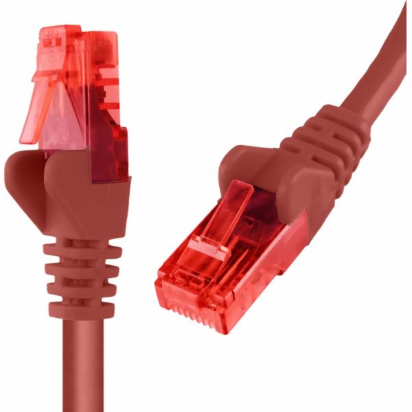 Spacetronik RJ45 CAT 6 U/UTP AWG24 kabel červený 1m