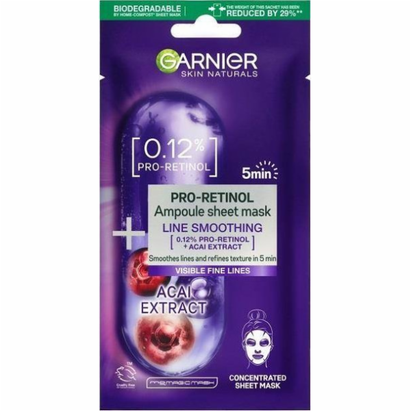 Garnier GARNIER_Pro-Retinol Ampoule Sheet Mask vyhlazujíc...