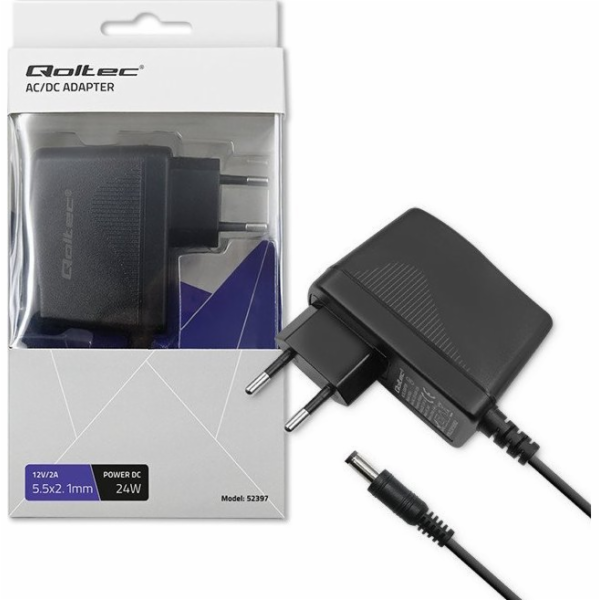 Qoltec Zásuvný zdroj 24W | 12V | 2A | 5,5*2,1