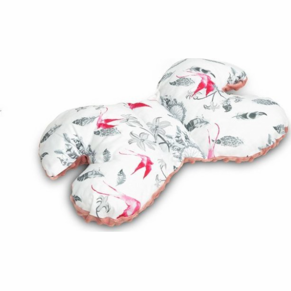 Sensillo BUTTERFLY POLŠTÁŘ 26X35 RETRO RŮŽOVÉ ŠEDÉ PTÁČKY