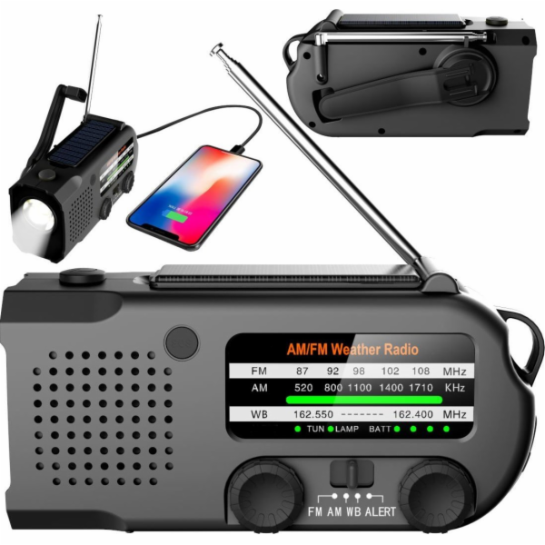 Rádio Mozos ER-01 FM/AM rádio solar + dynamo