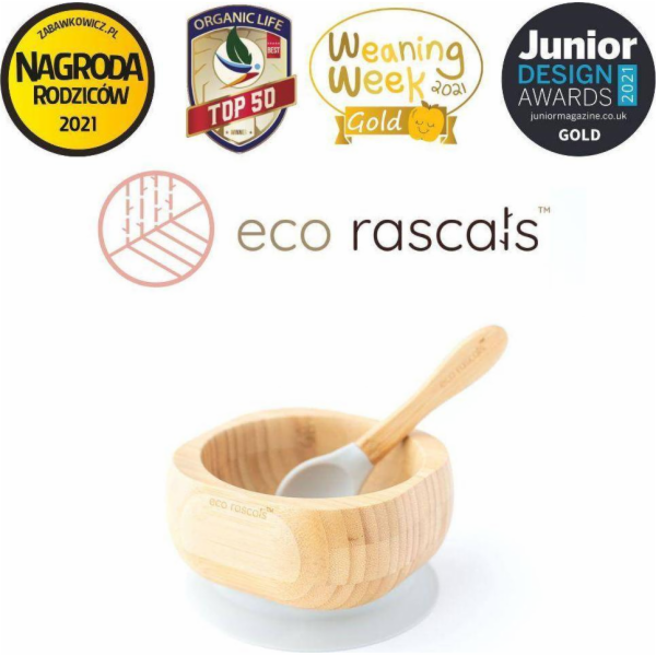 ECO RASCALS ECORASCALS Bambusová miska, tmavě šedá, s pří...