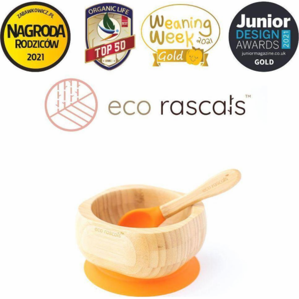 ECO RASCALS ECORASCALS Bambusová miska, tmavě oranžová, s...