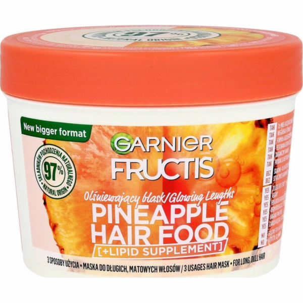Fructis Hair Food Mask oslnivý lesk pro dlouhé a matné vl...