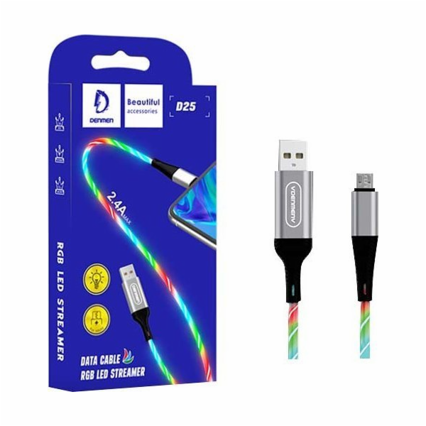 Vega USB-A - microUSB kabel 1 m stříbrný (29971)