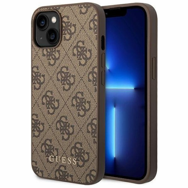 Kovové zlaté logo Guess Guess 4G – pouzdro na iPhone 14 (...