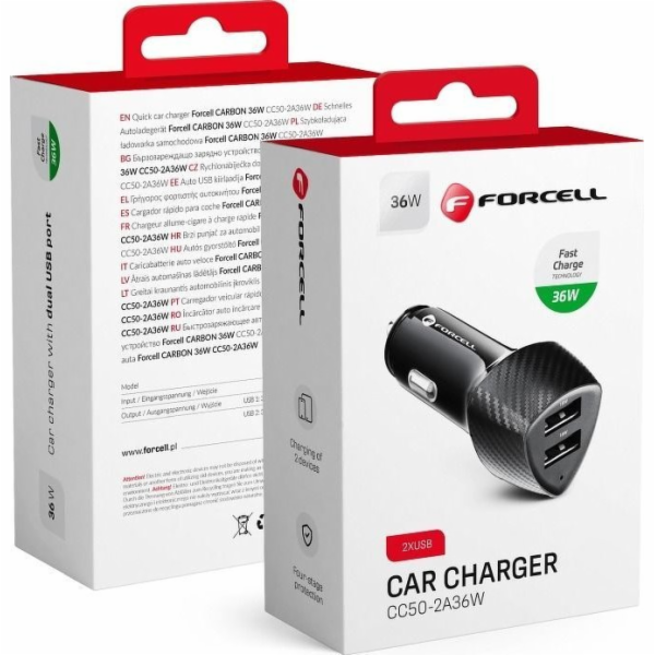 ForCell nabíječka FORCELL CARBON nabíječka do auta USB QC...