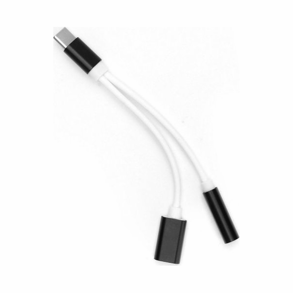 USB adaptér USB-C – Jack 3,5 mm + USB-C černý (3925)