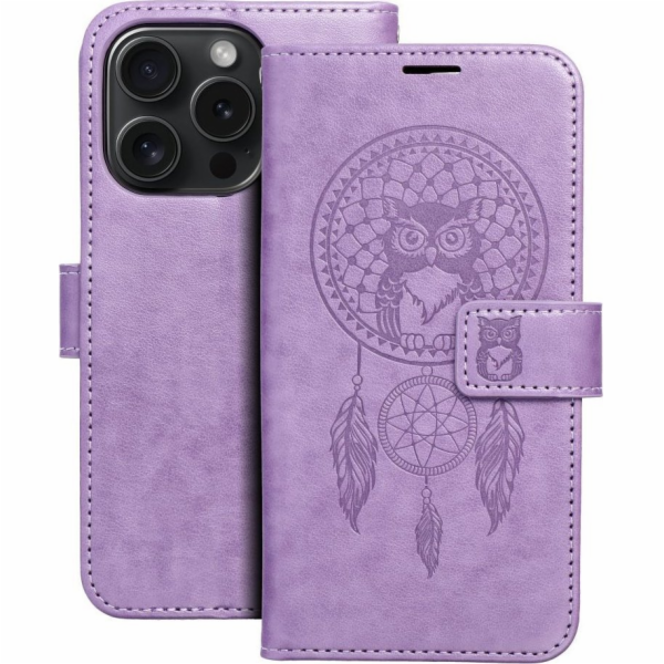 OEM Knižní pouzdro MEZZO na IPHONE 15 Pro lapač snů fialové