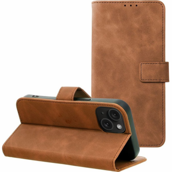 OEM TENDER Knižní pouzdro pro IPHONE 15 hnědé