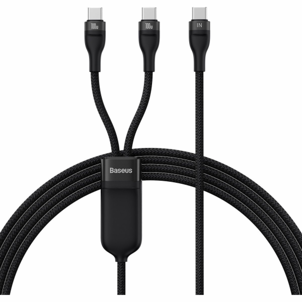 Baseus USB-C – 2x USB-C USB kabel 1,5 m černý (CASS060001)