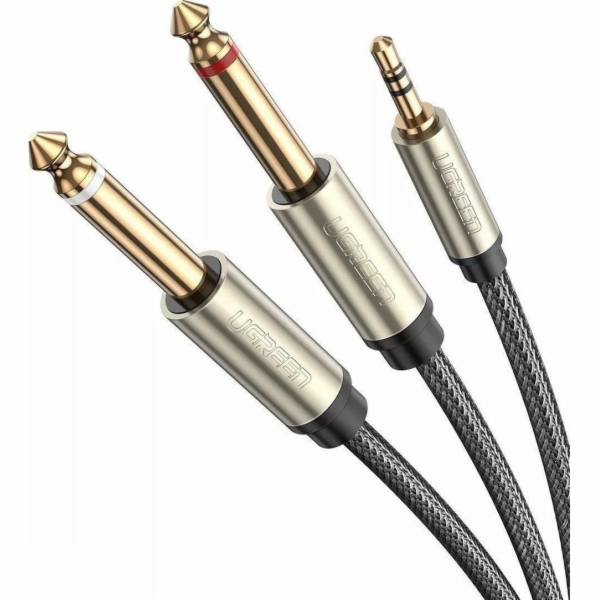 Kabel Ugreen Jack 3,5 mm - Jack 6,3 mm x2 1 m šedý (UGR54...