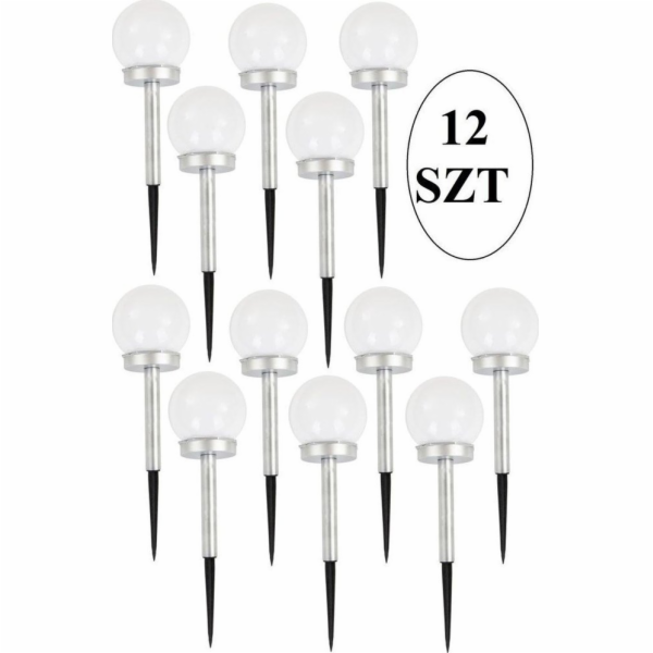 Saska Garden Solární lampa mléčná koule 10x35cm - 12 ks