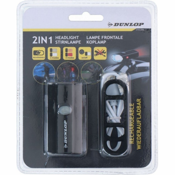 Dunlop LAMPA NA KOLO 2V1 USB NABÍJENÍ, DRŽÁK PRO MONTÁŽ N...