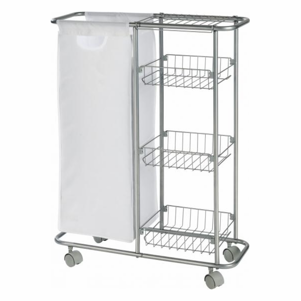 Wenko kočárek 58 x 50 cm ocel/polyester stříbrná/bílá