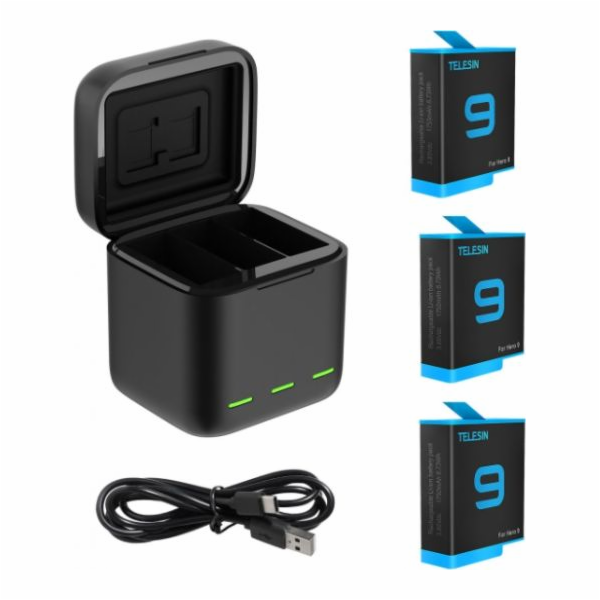 Telesin tříkanálový Telesin box pro GoPro Hero 9 / Hero 1...