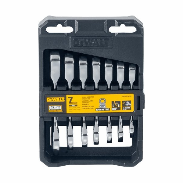 Dewalt DEWALT KOMBINOVANÝ KLÍČ SE SADA RÁČNA. 7 kusů