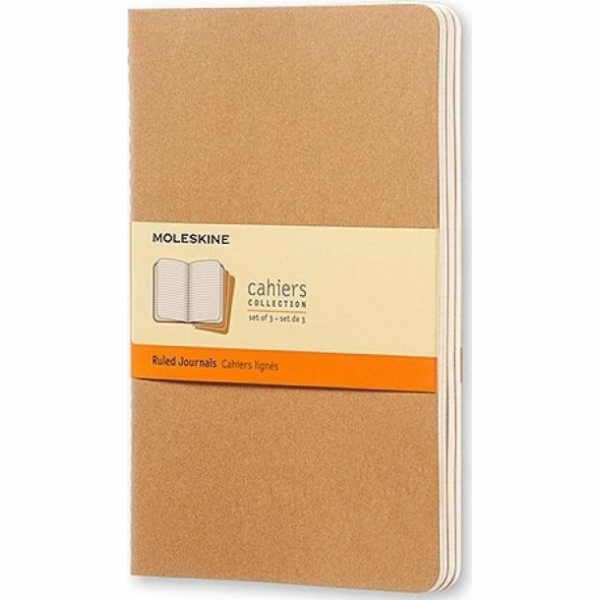 Moleskine Sada 3 sešitů L 13x21cm 80K písková linka