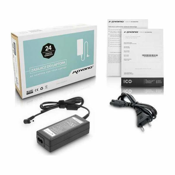 Zdroj notebooku Movano 65 W, 1,3 mm, 3,4 A, 19 V (ZZ/AS19...