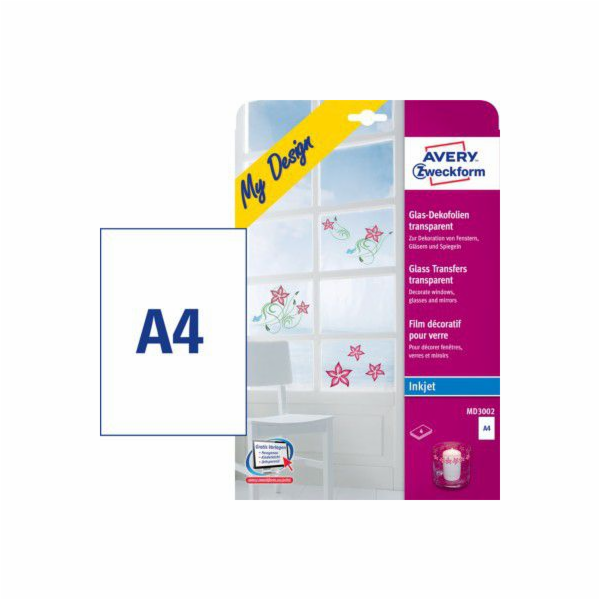 Dekorativní skleněné fólie Avery Zweckform 4 listy (MD3002)