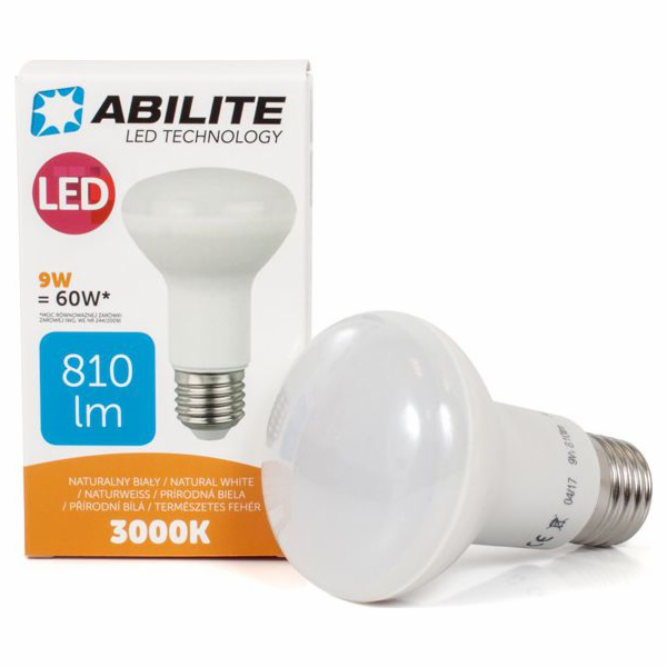 Abilite LED žárovka E27, R63", 9W