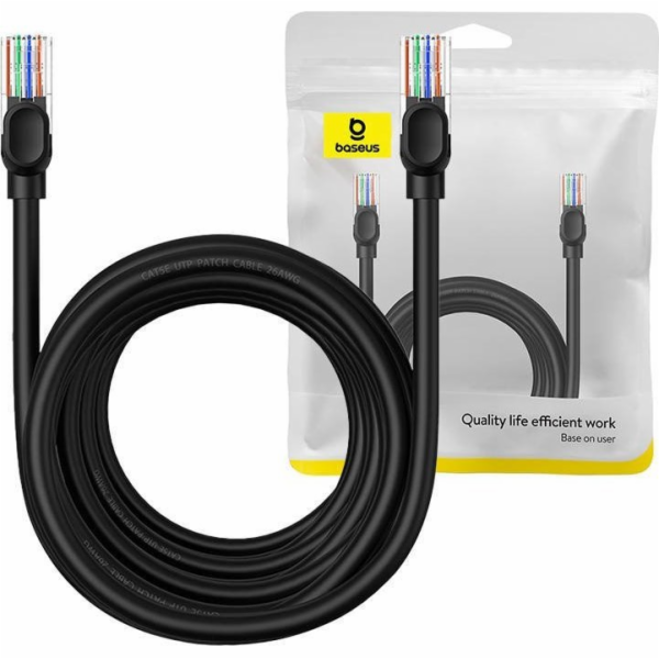 Baseus Baseus Ethernet CAT5 síťový kabel, 8m (černý)