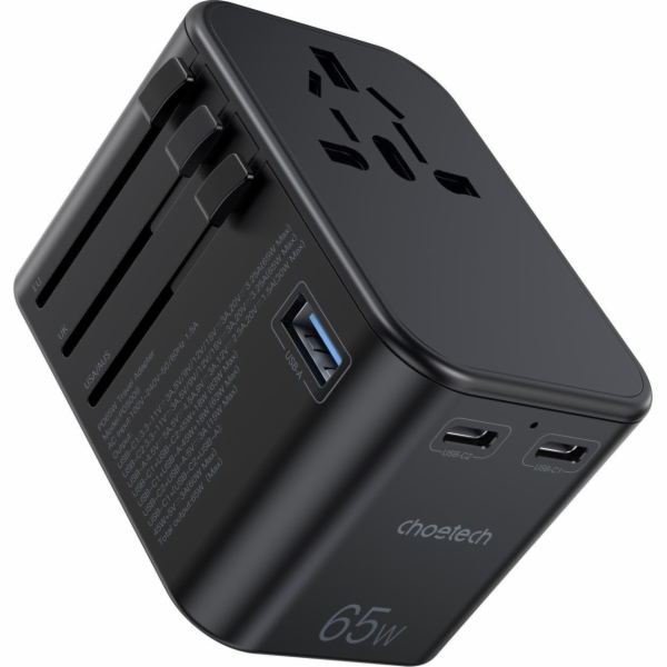 Choetech PD5009-BK 1x USB-A 2x USB-C 5 A (6932112102027)